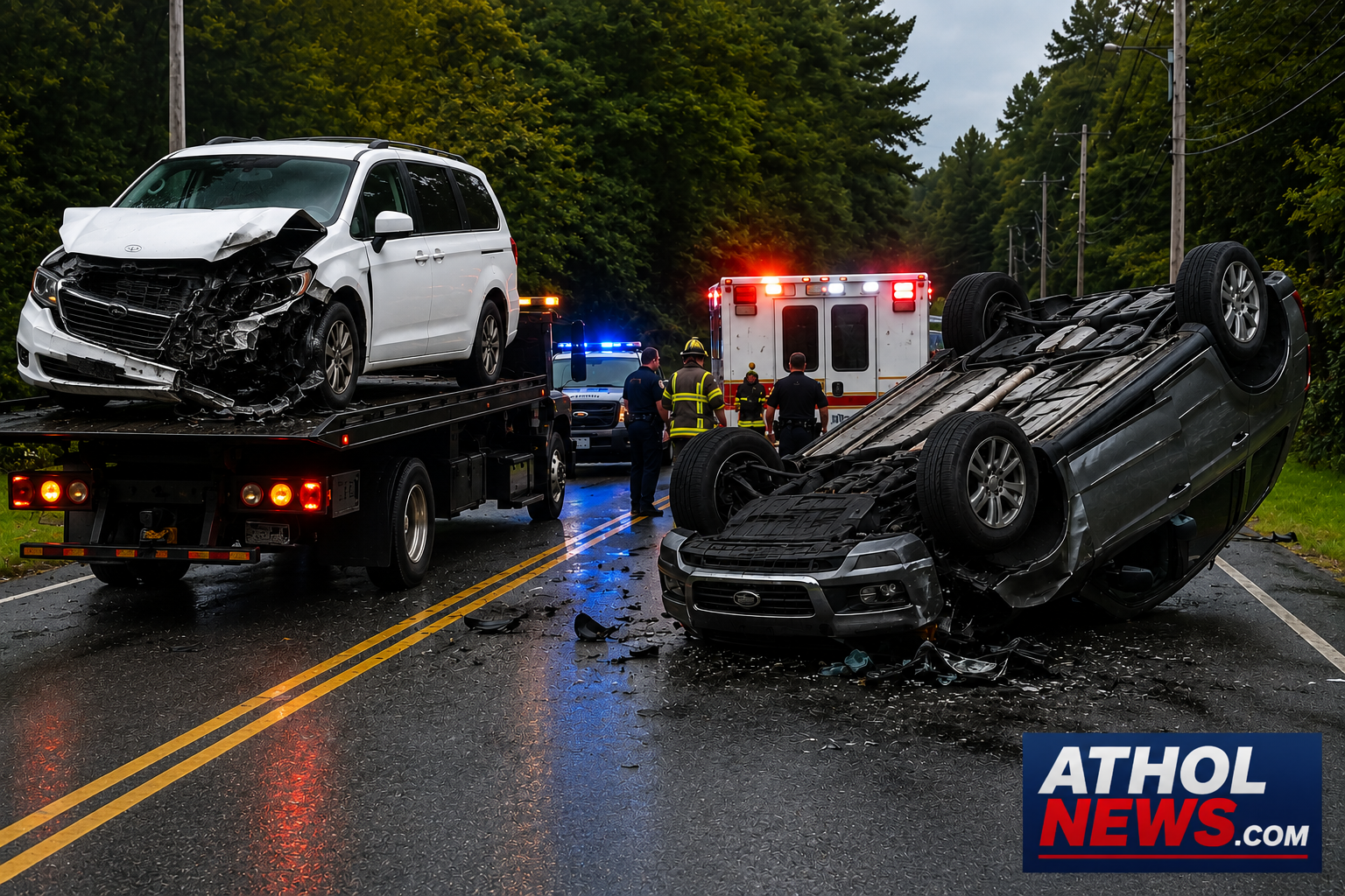 Two-Vehicle Crash on Petersham Road in Athol Sends Two to Hospital